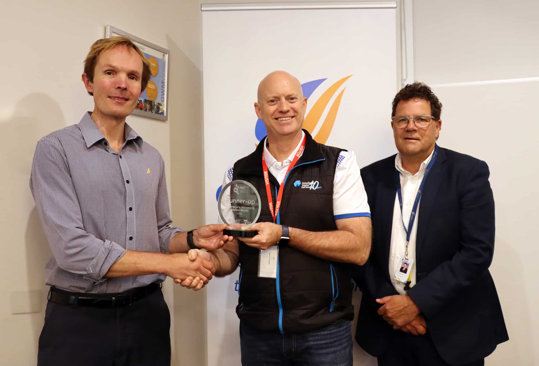 Graeme Dick person Mark Williams with Runner Up Award